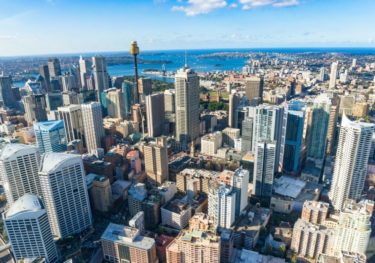 Aerial view of Australia's business district