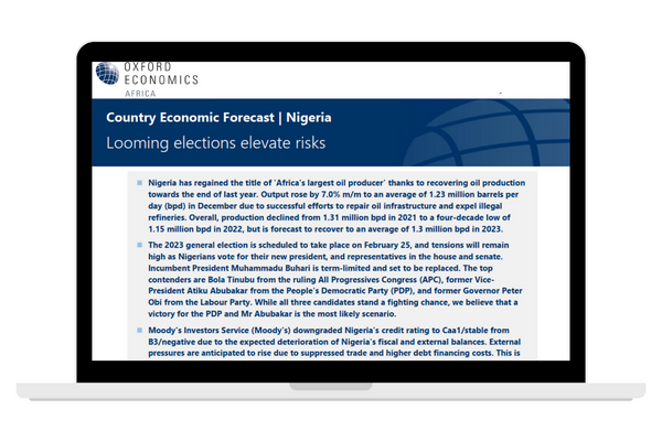 Africa Forecasting Service Economic Forecasts