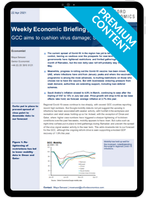 MENA | GCC aims to cushion virus damage; Saudi inflation | Oxford Economics