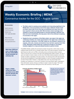 MENA | Coronavirus tracker for the GCC – August update | Oxford Economics