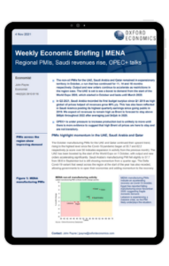 MENA | Regional PMIs, Saudi revenues rise, OPEC+ talks