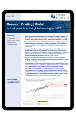 Is it still possible to limit global warming to 1.5C? | Oxford Economics