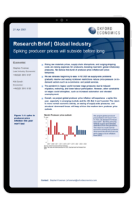 Research Briefing Global Industry | Spiking producer prices will subside before long