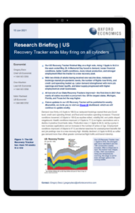 Research Briefing - US Recovery Tracker ends May firing on all cylinders