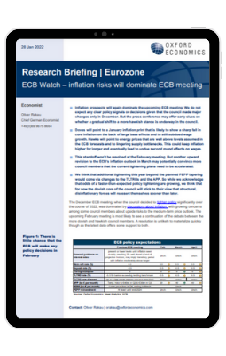 ECB Watch – inflation risks will dominate ECB meeting | Oxford Economics