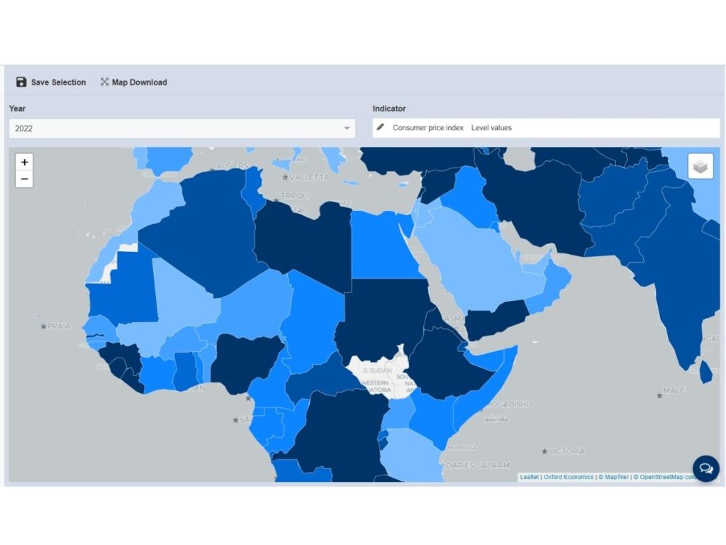 Middle East and North Africa Forecasting Service map