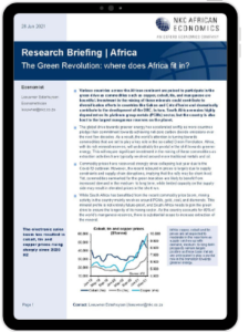 The first page of Oxford Economics' Research Briefing titled The Green Revolution: where does Africa fit in?
