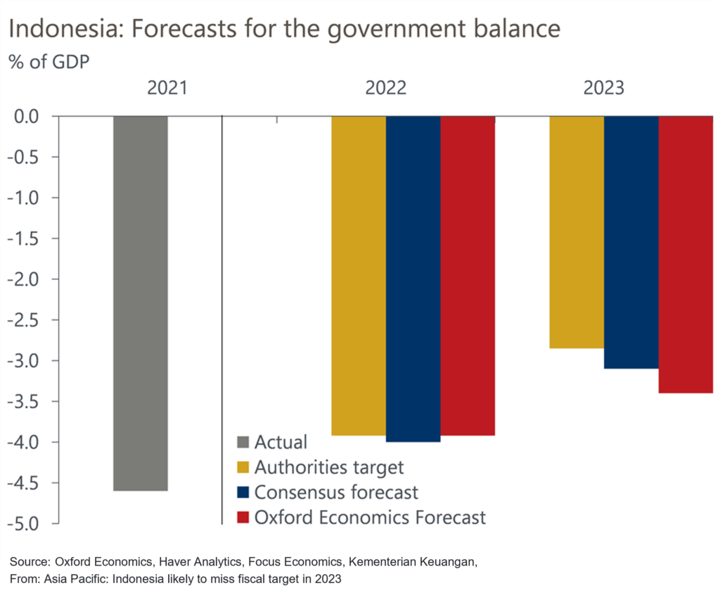 Our forecasts are for a wider deficit than Indonesia's government and consensus expect