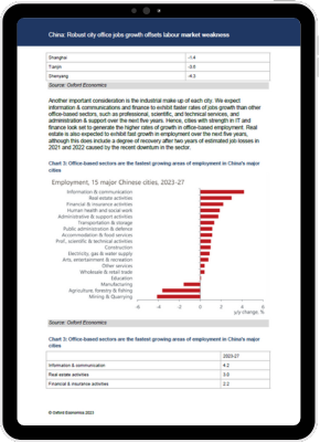 Robust city office jobs growth offsets labour market weakness in China