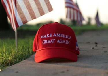 A hat from Trump's US presidential elections campaign