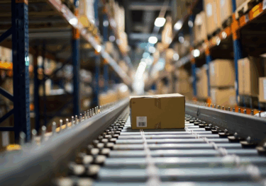 Box on a supply chain bely