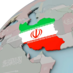map of iran with flag